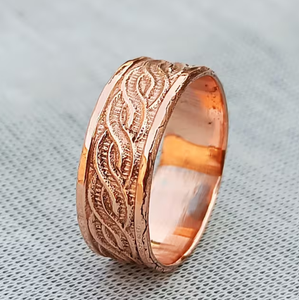 Bague de Thérapie Magnétique en Cuivre Pur de Haute Qualité, Motif Rose et Vigne, pour Guérison Bio-Énergétique - Vente en Gros - Product Image 6