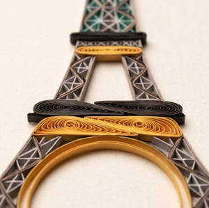 Carte en quilling Tour Eiffel à Paris, carte en quilling faite à la main, cartes de vœux avec enveloppe, art du papier, cadeau de France - Product Image 2