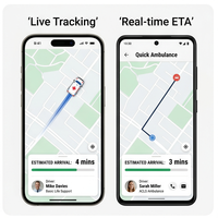 Aplicación de Reserva de Ambulancias RoyalCraft Enterprise, Reserva Rápida de Ambulancias de Emergencia, Rastreo en Vivo y SOS para IOS/Android/Linux/Mac