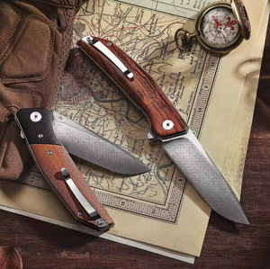 Couteau pliant d'extérieur en acier à haute teneur en carbone de qualité industrielle avec manche en bois, service OEM/ODM pour commandes en gros personnalisées - Product Image 6