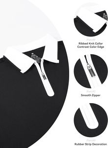 Camisa de Golf con Cierre para Hombre, Manga Corta, Absorbente de Humedad, Pique Elástico, Secado Rápido, Ropa Deportiva, Polos para Hombre - Product Image 4