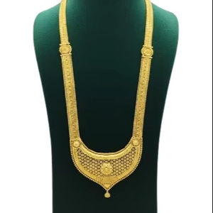 Ensemble de colliers en cuivre plaqué or 24 carats de qualité supérieure, 4 pièces, bijoux pour femmes, surface polie lisse, design élégant, cadeau de mariage - Product Image 1