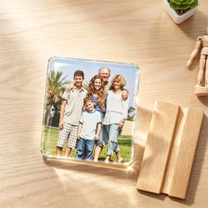 Cadre photo rectangulaire en acrylique transparent 4 couleurs, impression UV, incassable, étanche, sur pied, horizontal, pour table, moderne - Product Image 5