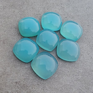 Calcedonia Azul Natural Cabujón Forma Cuadrada Cojín con Reverso Plano, Calibrada para Joyería, Tamaños Personalizados Disponibles - Product Image 6