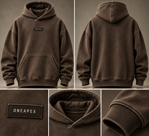 Sweat-shirt à capuche texturé bleu marine personnalisé pour homme, pull-over imprimé avec logo sur la bordure de la capuche, style streetwear - Product Image 6