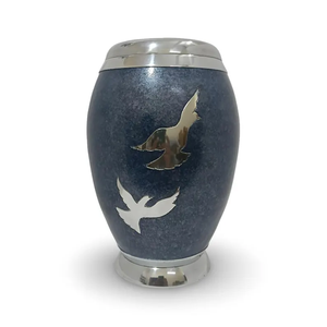 Urna Funeraria de Metal para Cenizas, Urna Conmemorativa Azul para Adultos - Product Image 3