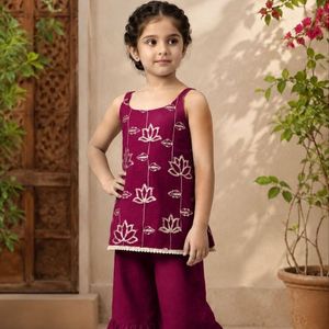 Premiums Kids Cotton Blend Embroidered <b>Top</b> Bottom Set Designer Fully Stitched Ethnic Wear Wholesale Rate By Royal Export - Product Image 1