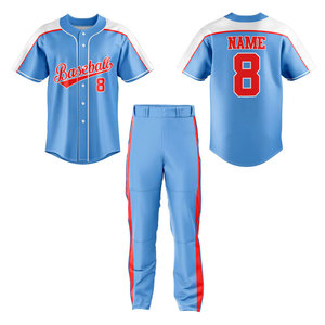 Vêtements de sport professionnels en polyester, uniforme de baseball par sublimation, logo personnalisé, vêtements athlétiques pour jeunes, uniformes de baseball pour équipes. - Product Image 4