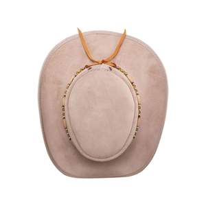 Sombrero Outback de Fieltro Beige Claro con Detalle de Corona Bordada, Sombrero Fedora Occidental de Ala Ancha para Hombre y Mujer, Personalizado - Product Image 4