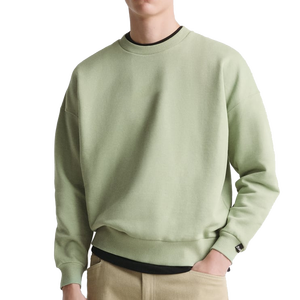 Sweat-shirt uni à col rond en coton mélangé à manches longues pour homme, personnalisable avec logo, vente en gros, directement de l'usine - Product Image 6