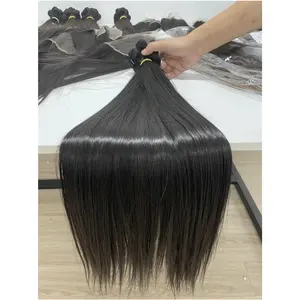 Rambut Vietnam mentah vendor lurus alami Virgin yang tidak diproses kutikula Vietnam rambut manusia mentah lembut