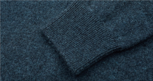 Pull en laine/acrylique gris pour homme, col en V, manches régulières, tricoté, uni, pour l'hiver, anti-boulochage et respirant - Product Image 6