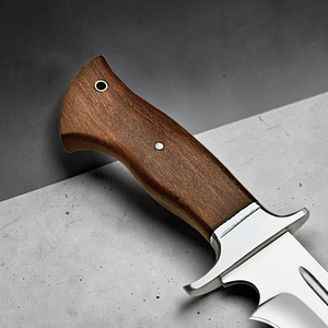 Couteau de chasse artisanal haut de gamme à lame fixe, tranchant, confortable et ergonomique, en acier inoxydable, avec manche en bois, OEM disponible - Product Image 2