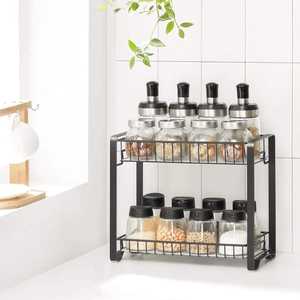 4 Tier Metal Spice Rack Organizer Countertop Storage Shelf Slanted Seasoning Jar Bottle Holder Stand <b>Kitchen</b> <b>Pantry</b> Caddy - Product Image 5