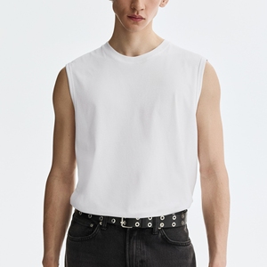 Chemises sans manches décontractées pour hommes, col rond, 100 % coton, respirantes, écologiques, dernier design, haute qualité, taille personnalisable, vente en gros - Product Image 2
