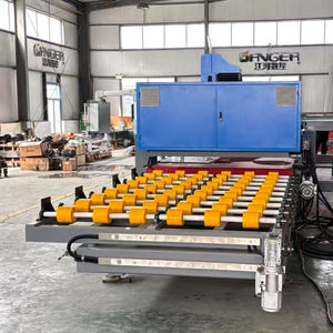 4 Eksenli Monoblok PLC Mermer Sinterlenmiş Taş Otomatik Üretim Hattı Köprü Testere Kesme Makinesi, Çevirme Tablalı Bantlı Konveyör ile - Product Image 2
