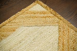 Tapis en jute tressé fait main, motif géométrique en nid d'abeille, décoration naturelle pour salon, fournisseur en gros Inde - Product Image 3