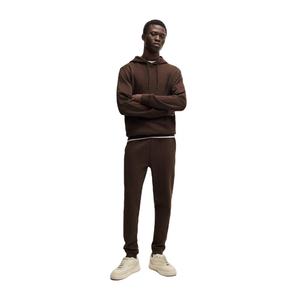 Sweat-shirt à capuche marron foncé pour homme et pantalon de jogging assorti, ensemble de survêtement, vêtements en gros OEM ODM - Product Image 1