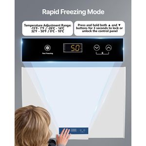 Congélateur compact de 5 pieds cubes avec porte supérieure à ouverture libre et 2 paniers amovibles, congélateurs coffres réglables - Product Image 4