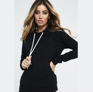 Conjunto Deportivo Negro con Capucha para Mujer, Diseño Sólido de Manga Larga, Sudadera y Pantalones de Corte Casual con Bolsillos Laterales - Product Image 6