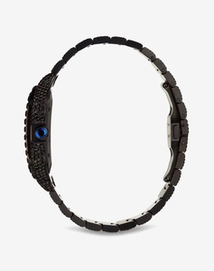 Nouvelle conception, montre mécanique de luxe faite à la main, boîtier carré en moissanite noire, verre saphir, analogique, fermoir à bouton-poussoir, diamant, unisexe, entièrement sertie - Product Image 4