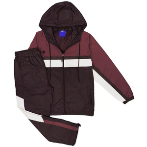 Men Color Block Tracksuit Hooded Jacket Full Length Pants Breathable Polyester Sporty Autumn Wear Regular Fit With Side Pockets - Product Image 3