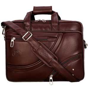 Maletín de Cuero Genuino Zolo para Hombre, Clásico, con Cierre de Cremallera, Ligero, Suave, Resistente, Color Marrón, para Viajes y Negocios - Product Image 1