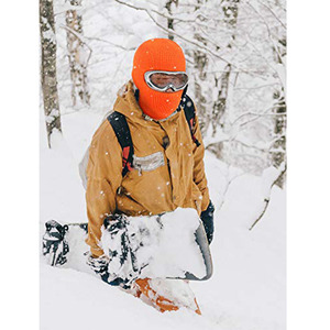 Cagoule en tricot orange, masque intégral, hauteur 36 cm, largeur 20 cm, unisexe, pour l'extérieur, taille adulte - Product Image 5