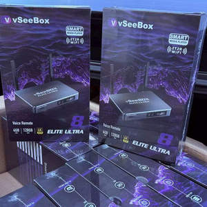 vSeeBox Elite Ultra Android <b>TV</b> Box 4GB 128GB 4K Smart Media Player Dual Band <b>WiFi</b> Voice Remote HDMI - Product Image 1