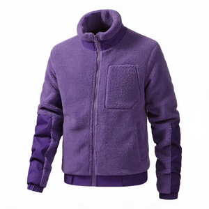 Chaqueta de Forro Polar Sherpa Personalizada para Hombre con Logotipo, Cuello Alto, Cierre Completo, Abrigo Térmico Cálido para Invierno - Product Image 1