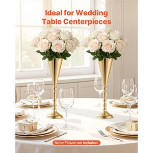 20 Pezzi Vasi Alti per Fiori da Matrimonio, Facile Installazione, Elettroplaccati, 16.9 Pollici, Centrotavola per Banchetti e Decorazioni per Tavoli Nuziali - Product Image 2