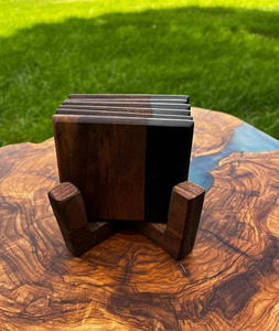 Natural Wooden <b>Coasters</b> for Drinks – Eco-Friendly Table Protection <b>Coaster</b> <b>Set</b>, Stylish Rustic Home & Kitchen Accessories - Product Image 4