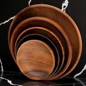 Plateau de service ovale en bois massif poli fait à la main avec un design minimaliste, respectueux de l'environnement, pour la décoration de la table à la maison - Product Image 2
