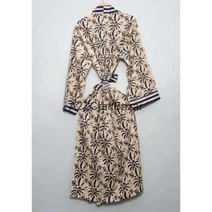 Bata Kimono de Algodón 100% para Mujer, Talla Única, con Forro y Tira Frontal, Elegante y Romántica, Ropa de Dormir - Product Image 5