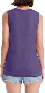 Women V Neck Sleeveless Knitted <b>Tank</b> <b>Top</b> Solid Color Casual Wear <b>Purple</b> from bangladesh - Product Image 5
