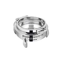 Plat à chafing rond en acier inoxydable avec pieds intelligents, capacité : 6 litres