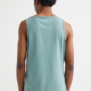 Wholesale Custom Cotton Solid <b>Stringer</b> Gym <b>Vest</b> Fitness Singlet Workout Muscle Bodybuilding Men's Tank Top with Button Diamonds - Product Image 4