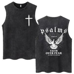 เสื้อกล้ามวินเทจลายกราฟิก Jesus Is King ผ้าฝ้าย สตรีทแวร์ ยูนิเซ็กส์ - Product Image 3
