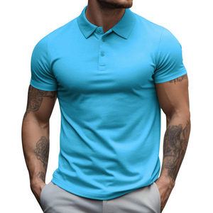 Polos décontractés pour hommes, très demandés, avec logo personnalisé, qualité supérieure, couleur unie, écologiques, polos épais - Product Image 4