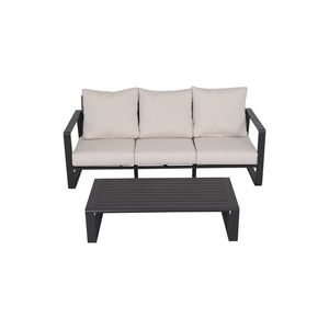 Divano da Giardino a Tre Posti con Tavolino Rettangolare Grigio Chiaro JM 9017 (Tino Tino) e Cuscini - Product Image 1