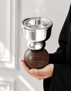 Luxury Wooden Base <b>Bakhoor</b> <b>Burner</b> with Metal Incense Cup Modern Charcoal Incense Holder for Home Decor & Gifting - Product Image 1