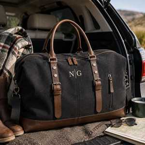 Custom OEM <b>Canvas</b> Leather Travel Duffel Bag Heavy Duty Vintage Weekend Overnight Carry On <b>Holdall</b> Bag LCDB-0024B - Product Image 4