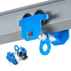 Carrello Manuale con Capacità di 2200 Libbre, Ruote Doppie, Larghezza Flangia I-Beam Regolabile 2,4-7 Pollici - Product Image 1