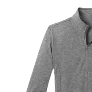 Sweat-shirt léger gris à col zippé pour femmes Jack and Jill, vêtement de sport respirant et décontracté - Product Image 3