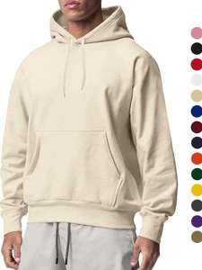 เสื้อสเวตเชิ้ตแขนยาวลำลอง โพลีเอสเตอร์ สีพื้น ปักโลโก้ได้ สตรีทแวร์ เสื้อฮู้ดดี้ผู้ชายเรียบง่าย ขายส่งจากโรงงาน - Product Image 2
