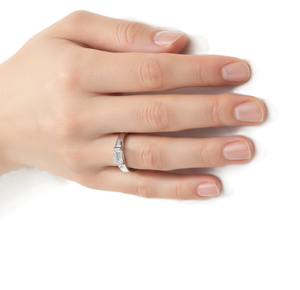 Bague Chevalière en Argent Sterling 925 et Or Massif 14K avec Diamant de Laboratoire Taille Émeraude et Diamant Solitaire Taille Ovale Sertie en Bezel – Vente en Gros - Product Image 6