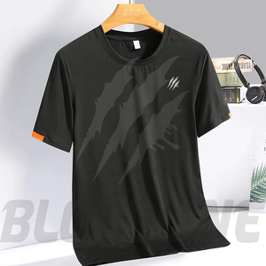 T-shirt en coton 100% pour homme, blanc, coupe classique, col en V, manches classiques, en molleton 220g, tricoté, formel, séchage rapide, uni - Product Image 1