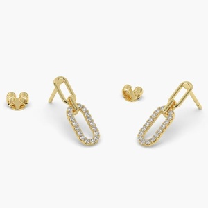 Lab Diamond <b>Earrings</b> Jewelry For Women Gold Boho Style Jewelry 14k/18k Trending <b>Handmade</b> <b>Earrings</b> Gift For Women Stud Dangle Ear - Product Image 4