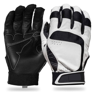 Guantes de Bateo SINEWY SPORTS Negros y Blancos de Poliéster/Algodón con Cierre de Gancho y Bucle, Transpirables, para Entrenamiento, Unisex, para Adultos, Ambidiestros - Product Image 1