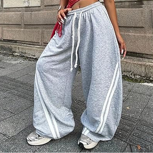 Baggy <b>Trousers</b> <b>Men</b> Women Streetwear Loose Fit Wide Leg Sweatpants Joggers Custom Logo Embroidery Supplier - Product Image 2